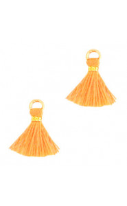 Ibiza style mini Tassel 1cm Gold-orange peel